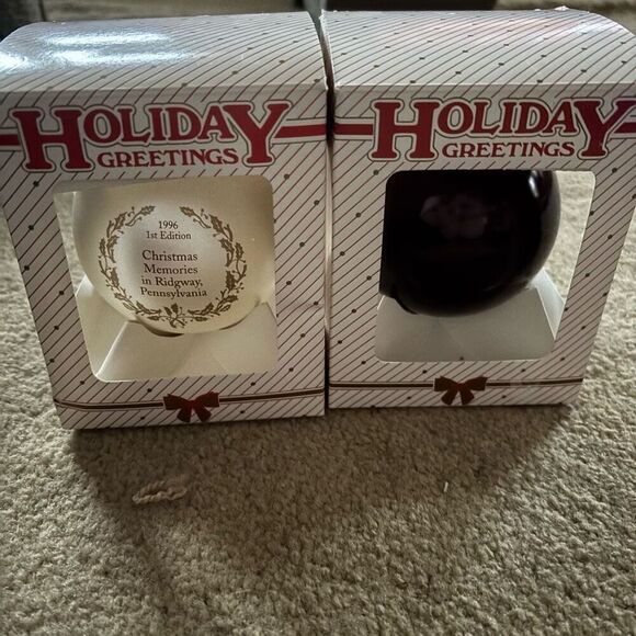 2 Ridgway Pennsylvania Vintage Glass Christmas Holiday Bulbs In Boxes - Picture 4 of 8